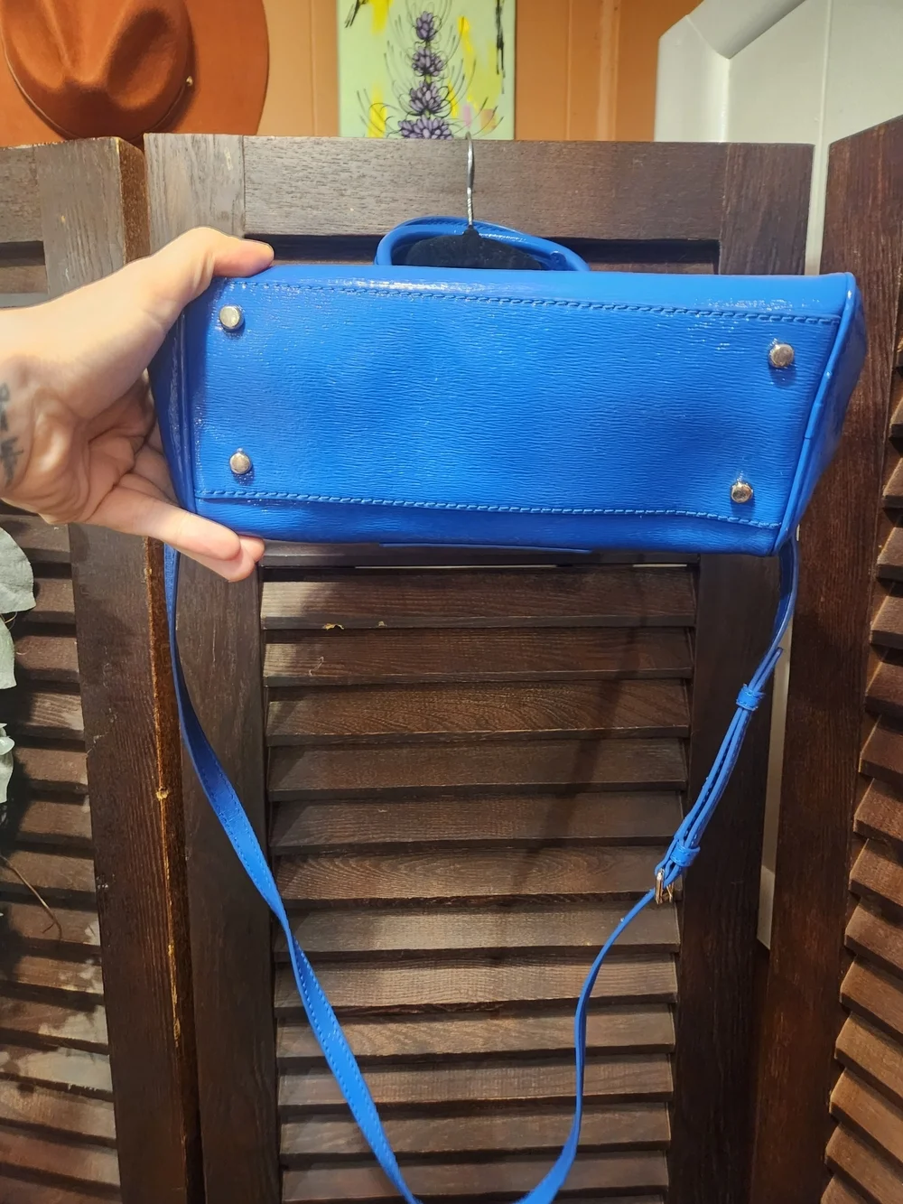 Kate Spade Blue Dome Satchel with Crossbody Strap